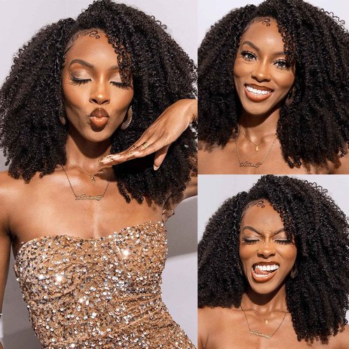 Vedusal Half Wig Human Hair Jerry Curly Half Wig 200% Density Wear And Go Glueless Wigs Human Hair 3 In 1 Half Wigs With Drawstring Seamless Flip Headband Wig For Women 22Inch