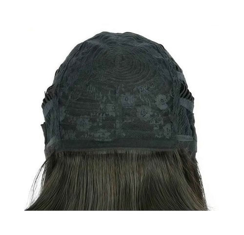 Salt and Pepper Wigs for Black Women with Bangs, Glueless Non Lace Short Straight Silver Wig, Ready to Wear Natural Look with Breathable Cap (Medium Salt & Pepper | Bangs, 10 inch)