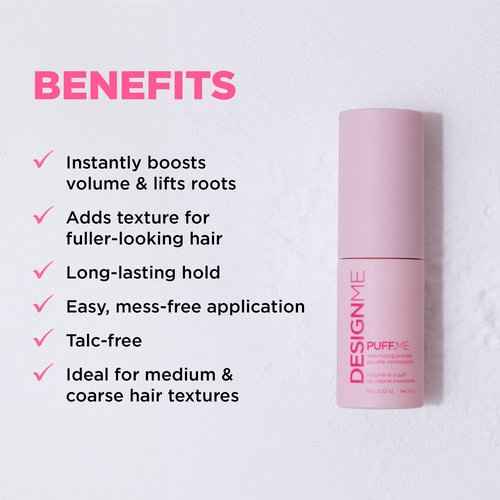 Design.Me PUFF.ME Hair Volumizer Bundle | Volumizing Shampoo, Conditioner, Powder, & Dry Texture Spray for Hair | Sulfate Free Shampoo & Color Conditioner with Styling Powder & Hair Texture Spray