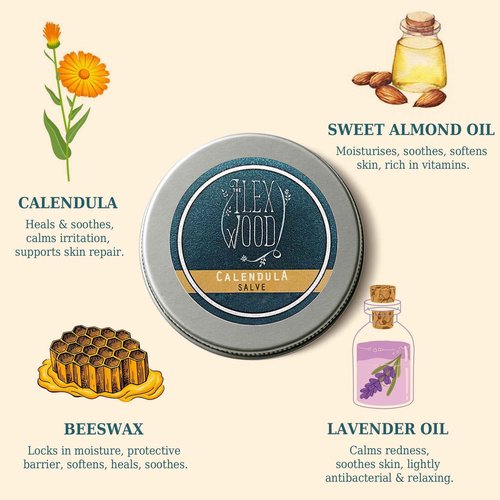 The Ilex Wood - natural salves - (Organic beeswax natural salve pack of 3)