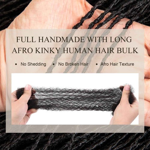 DAIXI Handmade Interlocking Sisterlocks Curly Tips 100% Real Human Hair Permanent Micro Locs Extensions Natural Looking Soft Dreadlocks Can Be Bleached and Dyed.(1B - 0.2cm, 10 Inch 60 Strands)