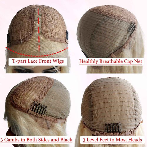 Blonde Human Hair 613 Lace Front Wigs with Baby Hair 20 inch 150% Density Blonde Wigs Human Hair Long Straight 13x4x1 Transparent Lace Wigs for Black Women T part Natural Hairline