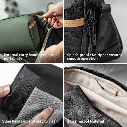 PGYTECH Wash Pouch Toiletry Bag Mini Tech Accessories Pouch Electronics Organizer Bag, Black