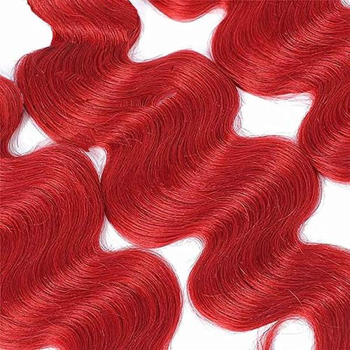 Burgundy Human Hair Bundles Red Body Wave Bundles 30 32 34 Inch 8A Brazilian Virgin Remy 3 Bundles Double Weft Soft Red Body Wave Hair Extensions