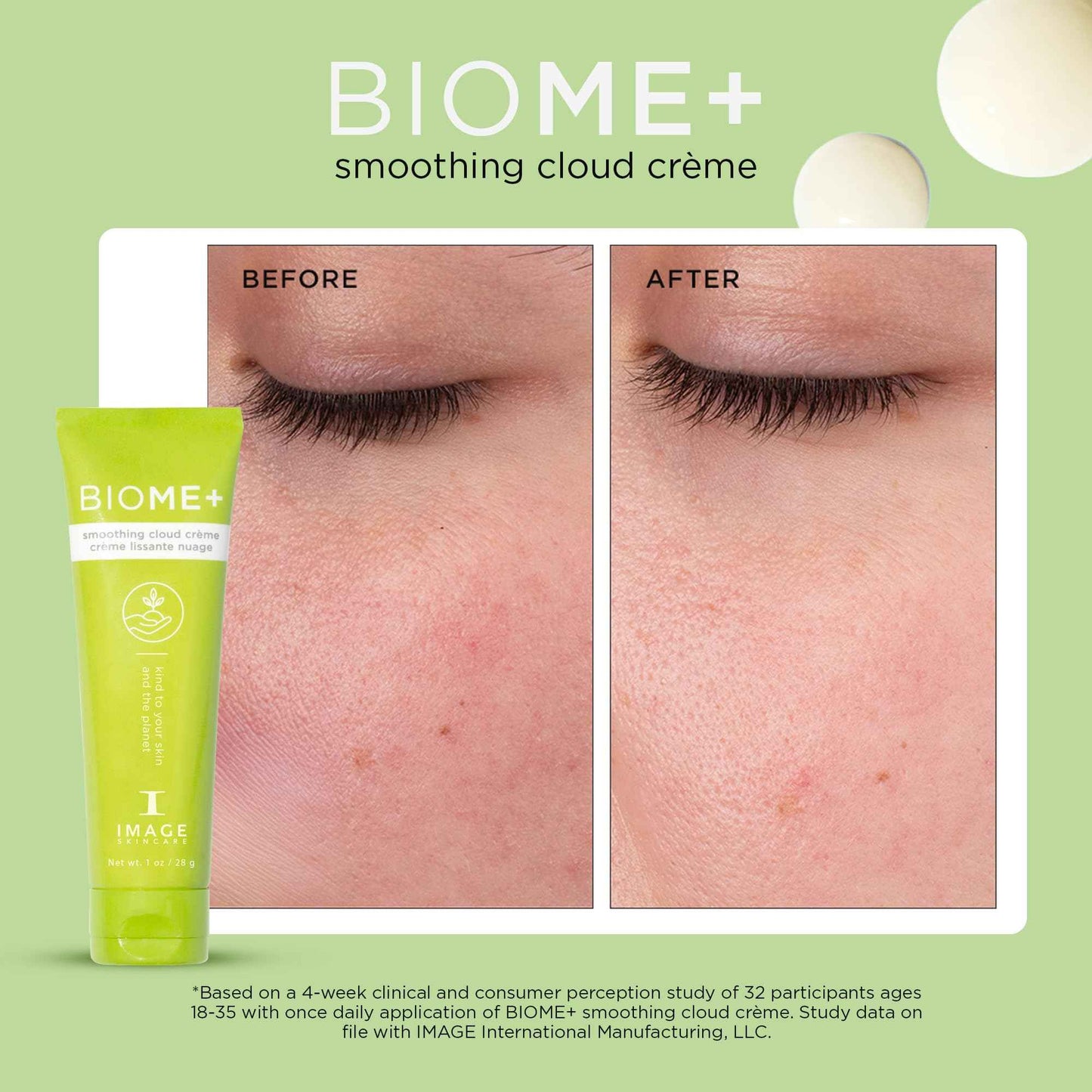 IMAGE Skincare, Discovery size BIOME+ Smoothing Cloud Crème, Microbiome Friendly Face Cream, Supports Skin Moisture Barrier, 1 oz