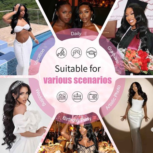 DMKEEP 12A Human Hair Bundles 20 22 24 Inch Body Wave Bundles Human Hair 100% Unprocessed Brazilian Raw Virgin Hair 3 Pcs Quick Weave Human Hair Extensions Natural Color