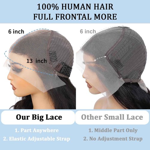 Aimqueen 22 Inch 13x6 Lace Front Wigs Human Hair 200 Density Body Wave Lace Front Wigs Human Hair Pre Plucked 12A Glueless Wigs for Women HD Lace Frontal Wigs Natural Color