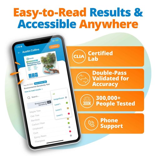 5Strands Environmental Sensitivity Test, 282 Outdoor & Indoor Items Tested, at Home Intolerance Test for Adults & Kids, Accurate Hair Analysis, Results in 4 Days