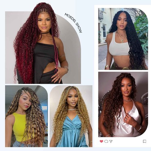 99j Burgundy Human Braiding Hair for Boho Braids,150g 22 inch 6 Bundles Burgundy Deep water Wave Bulk Boho Curly Human Hair for Braiding,Wine red No Weft Wet and Wavy Braiding Hair Extensions