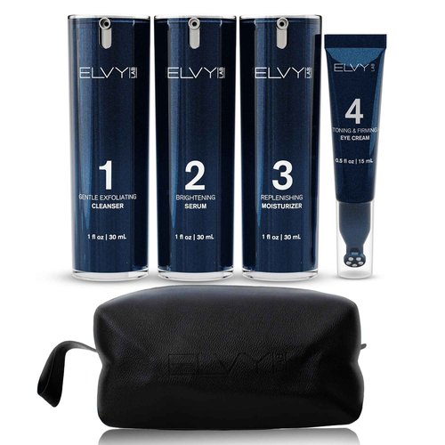 ELVY Lab Skin Care Set For Men & Women | 4-in-1 Vegan & Cruelty-Free Skin Care Kit | Dermatologist Developed | Anti-Aging With Deep Cleanser, Vitamin C Serum, Moisturizer & Eye Cream | All Skin Types