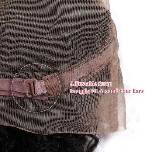 Bella Hair Upscale Human Hair Celebrity Deep Curly 360 Lace Frontal Closure, Pre Plucked Natural Hairline with Baby Hair (16” Natural Black)