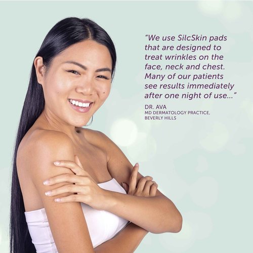 Silc Skin Decollette Pad - Medical-Grade Chest Wrinkle Pads, Smoothing Anti Wrinkle Chest Pads, Reusable Silicone Chest Wrinkle Patches, 90 Day Supply