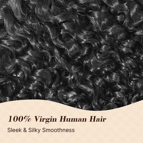 Elluipoey Deep Wave Bundles Human Hair 12 14 16 Inch Deep Curly Bundles 15A Grade 100% Unprocessed Brazilian Virgin Hair Wet and Wavy Bundles Double Weft Natural Black Color