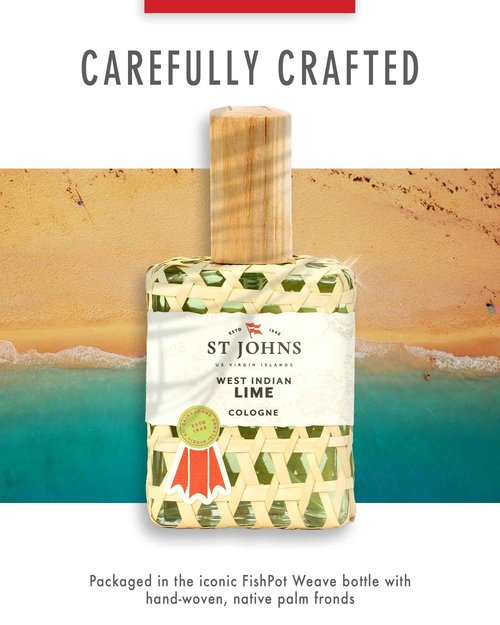 West Indian Lime Cologne for Men. 4 Oz Spray Cologne Fresh Lime in Signature Bottle. St Johns Fragrance Company