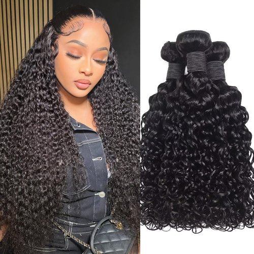 Bundles Human Hair Deep Wave 16 18 20 Inch 12A Deep Curly Bundles Human Hair Extensions 100% Unprocessed 3 Bundle Brazilian Virgin Human Hair Extensions Wet and Wavy Double Weft Bundles Natural
