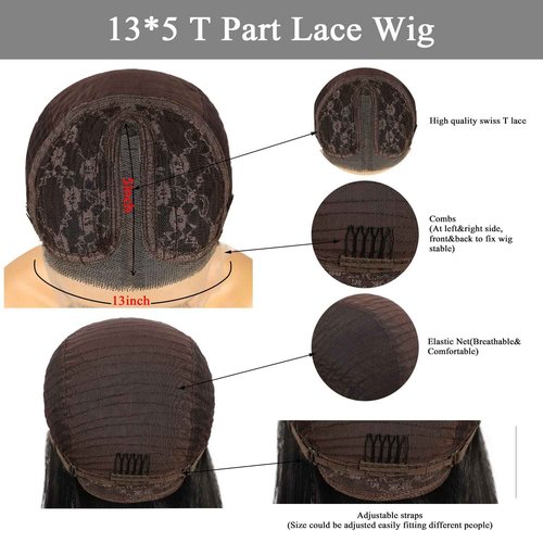 SAPPHIREWIGS Dark Brown Long Wavy T-Part Lace Front Wig For Women Natural Looking Heat Resistant Black Synthetic Hair Wigs 26inch