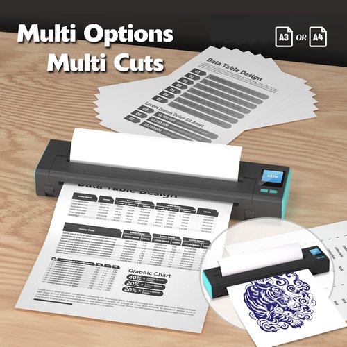 XR3 Tattoo Stencil Printer, Tattoo Printer with LED Display & 10 Pcs Transfer Paper, Portable Thermal Tattoo Printer, Bluetooth Transfer Machine, Stencil Printer Compatible with Phones Pad, Blue