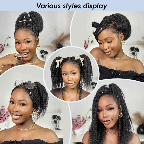 Afro Kinkys Bulk Human Hair,18 Inch 50g/Pack Afro Kinky-Curly Human Hair Bulk for Mini Twist, 4C Bulk Human Braiding Hair For Micro,Crochet,Repair, Dreadlocks,Locs Extensions