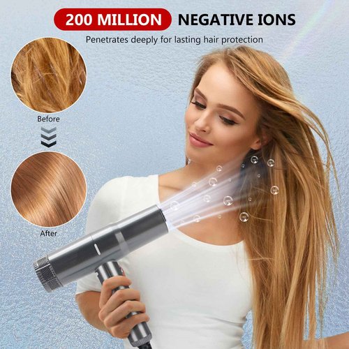 Hair Dryer with Diffuser, IG INGLAM 1875W Professional Ionic Blow Dryer, 110, 000 RPM High-Speed Brushless Motor, Auto-Clean, 3 Heat Settings & 3 Speed & Cool Shot Button Settings for Easy Home/Travel