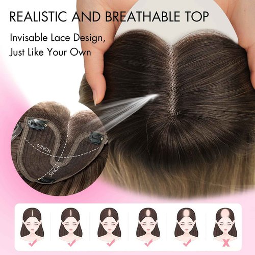 Isaic Hair Toppers for Women 24 Inch Synthetic Hair Pieces, 360° Clips In and Adjustable Bandage Layered Toppers, Toppers Hair Pieces Add Volume for Thinning Hair and Daily Use (Ombre Blonde)