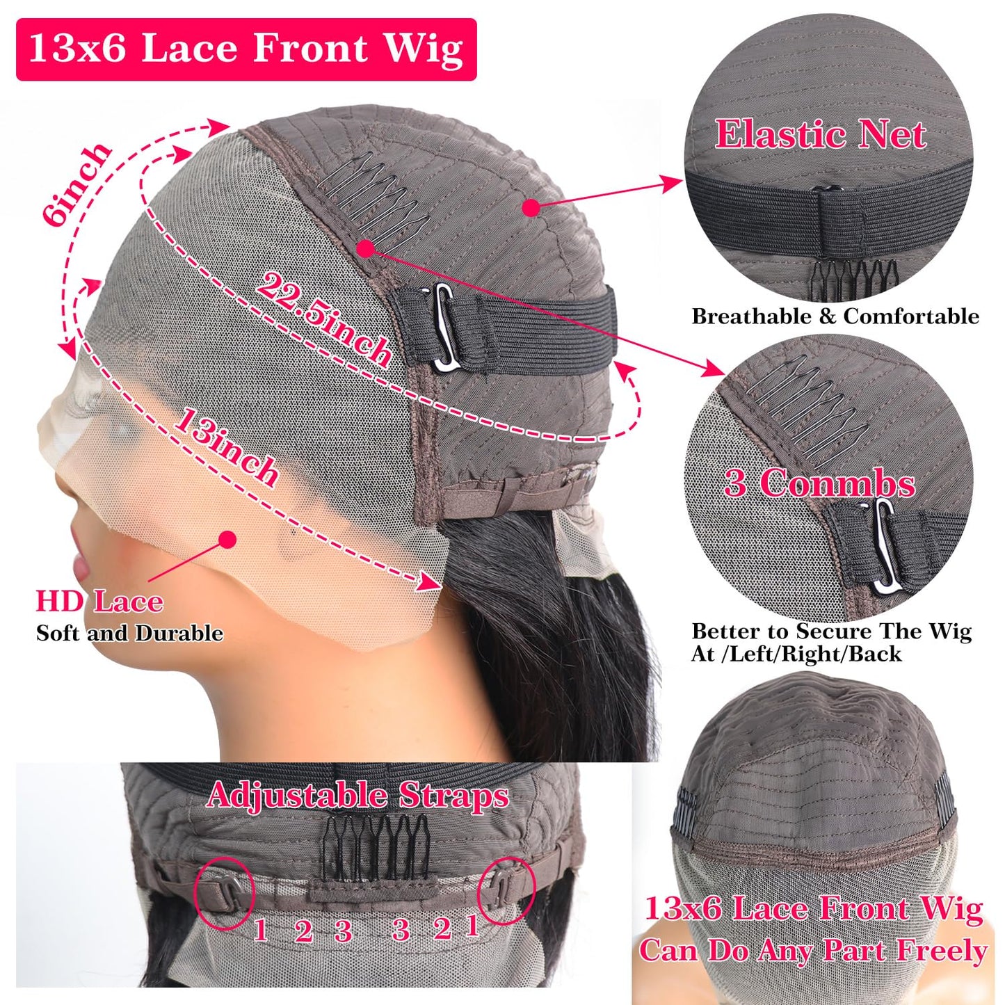 Nawpum Straight Human Hair Wigs for Women Lace Front Wigs Pre Plucked Glueless 13x6 HD Lace Front Wigs Human Hair 180% Density Straight Frontal Wigs Human Hair 28 Inch