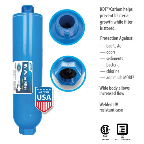 Camco TastePURE Camper/RV Water Filter + Camper/RV Water Pressure Regulator