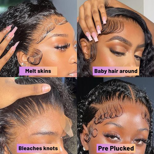 Deep Wave Lace Front Wigs Human Hair 13x4 HD Lace Front Wigs Human Hair Pre Plucked Wet And Wave Wigs For Women 180% Density Deep Curly Wigs 22 Inch Deep Wave Wig