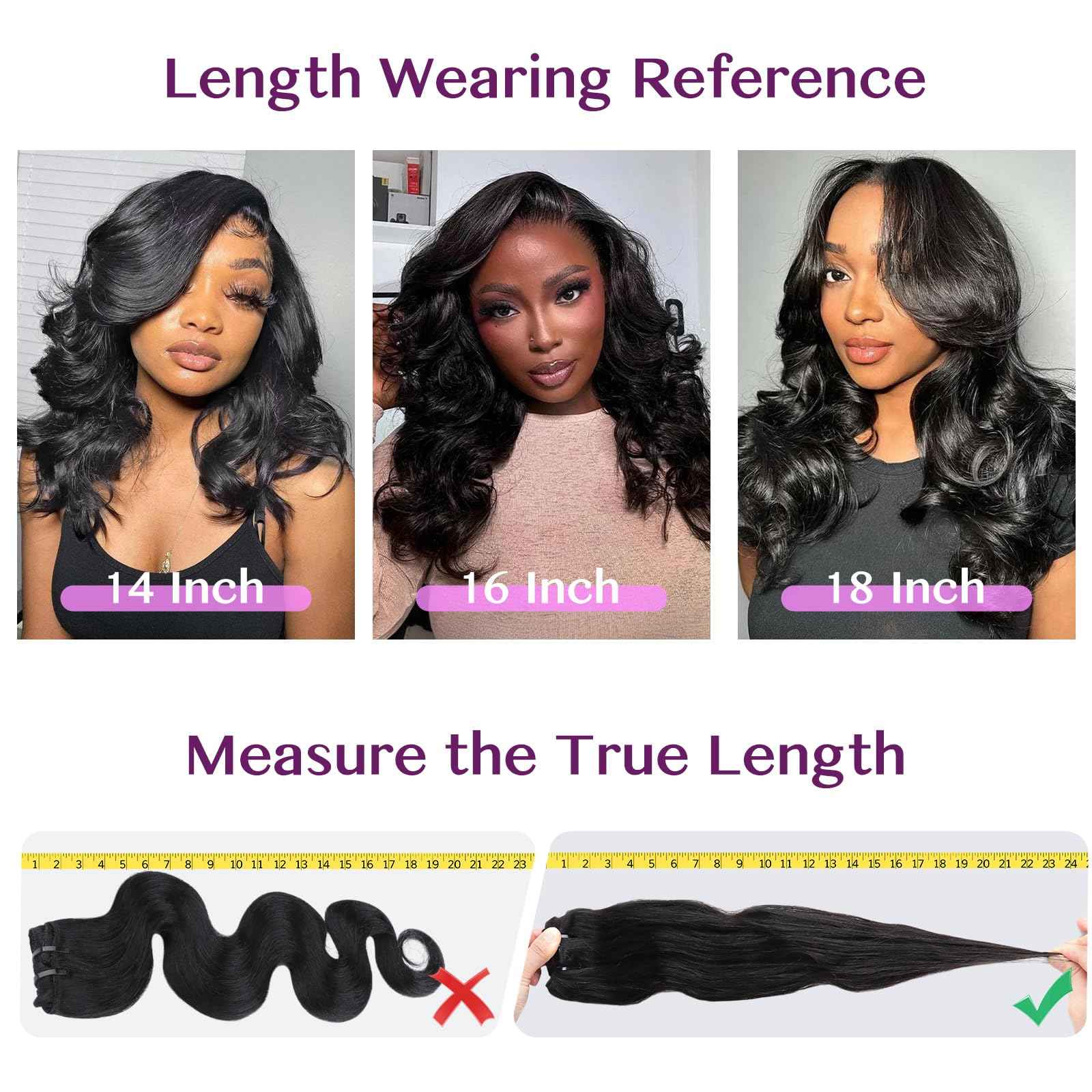 IDN BEAUTY V Part One Piece Clip in Hair Extensions Human Hair Combo Pack, Body Wave 18 Inch 120g 1pcs V Part and 2pcs Clip Ins For Black Woman Natural Black V Shape Lace Weft Seamless Invisible Edge