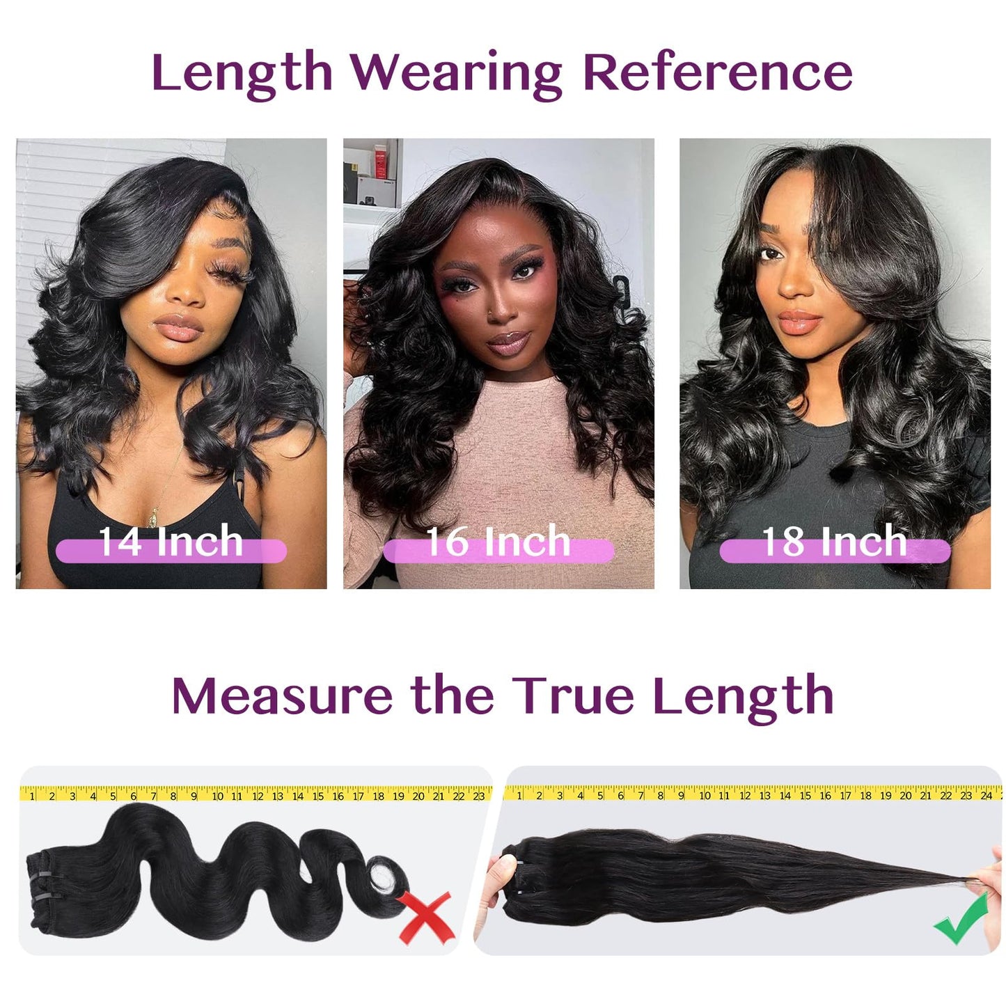 IDN BEAUTY V Part One Piece Clip in Hair Extensions Human Hair Combo Pack, Body Wave 14 Inch 110g 1pcs V Part and 2pcs Clip Ins For Black Woman Natural Black V Shape Lace Weft Seamless Invisible Edge