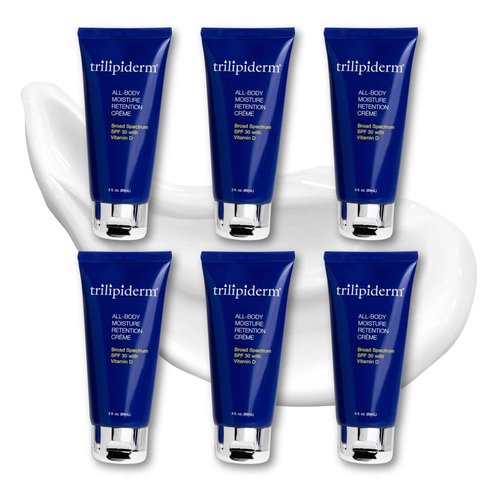 Trilipiderm 3oz TSA Travel Size 6-Pack All-Body Moisturizer with SPF 30 for Body, Face, Hands, & Feet