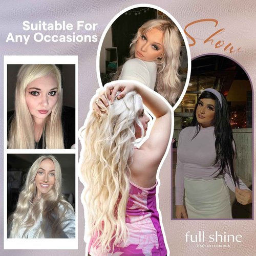 Full Shine Blonde Tape in Weft Hair Extensions Human Hair Color 16 Highlight 22 Blonde Wide Tape Weft Genius Weft Tape in Hair Extensions 24Inch Cuticles Aligned Travel Friendly Styling 50G One Piece