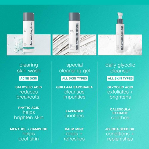 Dermalogica Clearing Skin Wash (16.9 Fl Oz) Anti-Aging Acne Face Wash - Natural Breakout Clearing Foam with Salicylic Acid and Tea Tree Oil