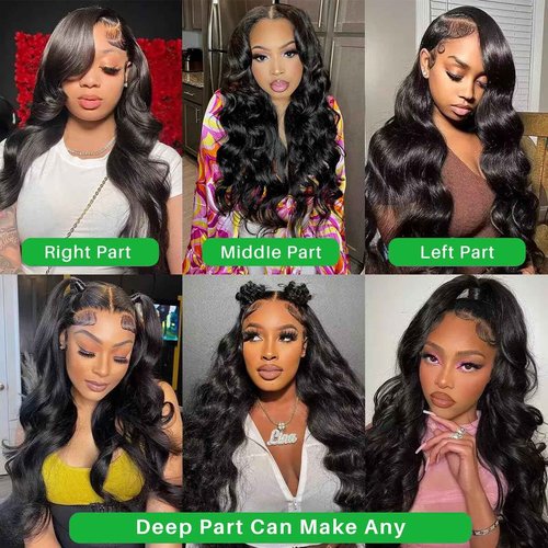Cikana 30 Inch Lace Front Wigs Human Hair Pre Plucked 180% Density Body Wave Transparent HD 13x6 Lace Frontal Wigs Glueless Body Wave Wig for Women with Baby Hair