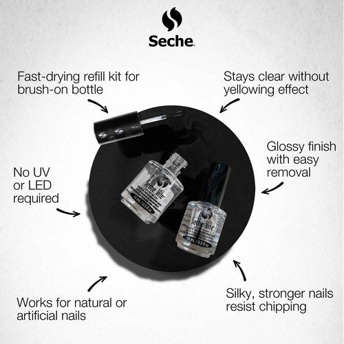 Seche Vite Dry Fast Top Coat 16oz Refill Kit, 16 oz Refill & 4 x 0.50 oz