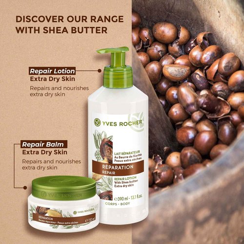 Yves Rocher Repair Lotion for Extra Dry Skin | Hand and Body Lotion to Repair & Nourish |13.1 fl oz