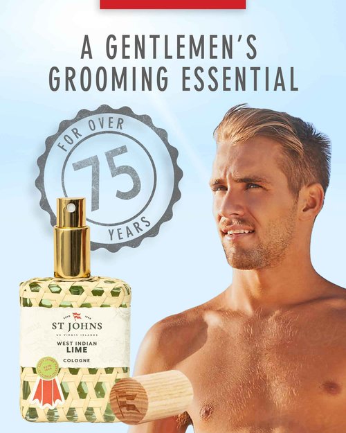 West Indian Lime Cologne for Men. 4 Oz Spray Cologne Fresh Lime in Signature Bottle. St Johns Fragrance Company