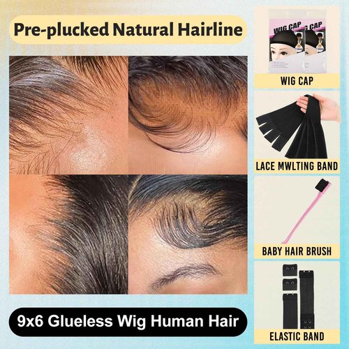 XNJ 30 Inch Glueless Wigs Human Hair Pre Plucked Pre Cut 200% Density Lace Front Wigs Human Hair Body Wave 9x6 Wear And Go Wig Human Hair Black Wig For Women