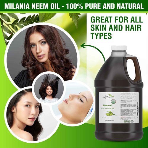 Premium Organic Neem Oil Virgin (1 Gallon), Cold Pressed, Unrefined 100% Pure Natural Grade A. Excellent Quality