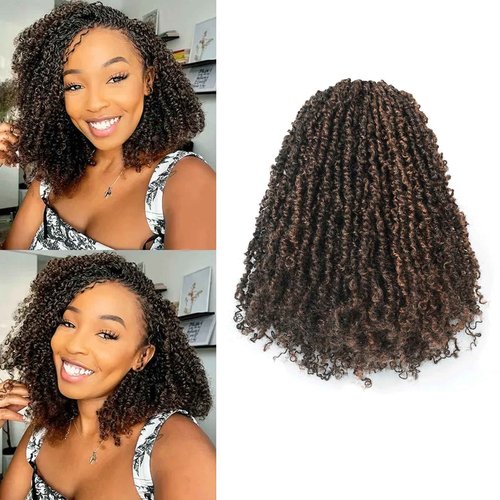 Toyotress Yanky Twist Crochet Hair - Fluffy Spring Mini Twist Passion Twist, Pre-Looped Crochet Braids Braiding Hair (6 Inch, F1B/30-8P)