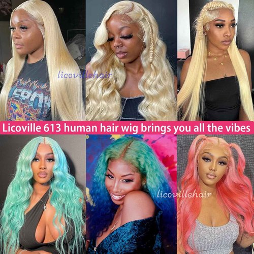 Licoville 613 Lace Front Wigs Human Hair 24 Inch Blonde HD Lace Front Wig 150% Density Straight 13x4 613 Lace Front Human Hair Wig for Black Women Pre Plucked Hairline
