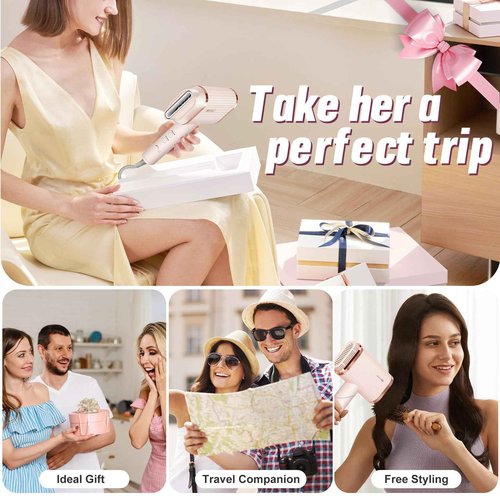 Hair Dryer, 260,000 RPM Dual-Channel High Speed Blow Dryer with Diffuser, 4 Temp/4 Speed Settings & 8 FT Cord Negative Ionic Care Hair Dryer for Fast Drying