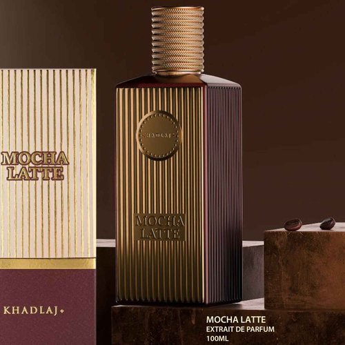 Khadlaj Mocha Latte – Gourmand, Spicy, Sweet, Warm – Extrait de Parfum Spray Long-Lasting Fragrance for Unisex, 3.4 Ounce / 100 ml