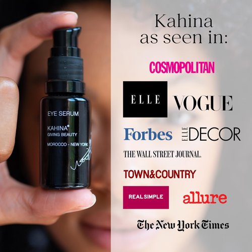 Kahina Eye Serum for Dark Circles, Eye Bags, and Puffiness - 0.5 fl oz - Light, Fast-Absorbing Under Eye Serum Reduces Fine Lines and Wrinkles - Anti Aging Serum Manufactured in the USA