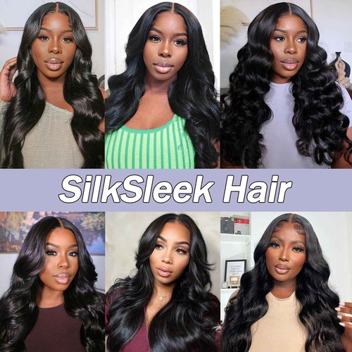SilkSleek Body Wave Hair Bundles - 16 18 20 Inch | 100% Unprocessed Brazilian Virgin Human Hair | 3-Pack Quick Weave Bundles with Glossy Finish for Women