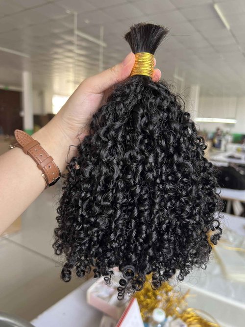Afro Kinky Bulk Human Braiding Hair 100% Unprocessed Brazilian Virgin Human Hair Extensions Micro Kinky Curly Braids Hair Braids Double Drown Full End Bulk Hair 14 Inch 100g (Pack of 1)
