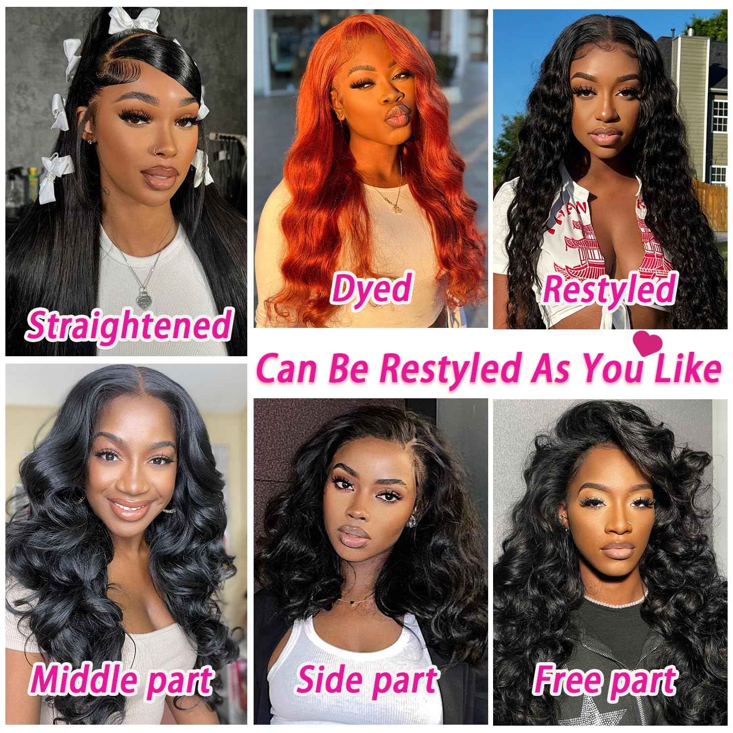 250 Density HD Lace Front Wigs Human Hair Loose Wave 13x4 Lace Front Wigs Human Hair Glueless Transparent Bouncy Body Wave Lace Frontal Wigs For Black Women Pre Plucked with Baby Hair 24 Inch