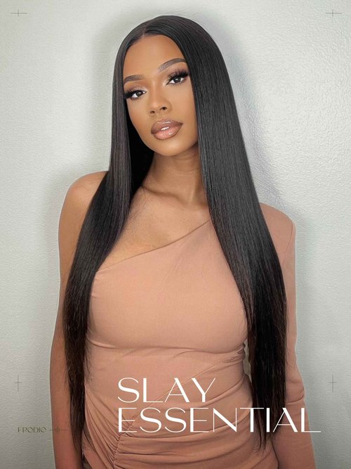 Frodio Ultra Comfort 5x5 HD Lace Closure Wig Long Straight Glueless Wigs Human Hair Pre Plucked Pre Cut Lace Front Wigs Natural Black Frontal Wig