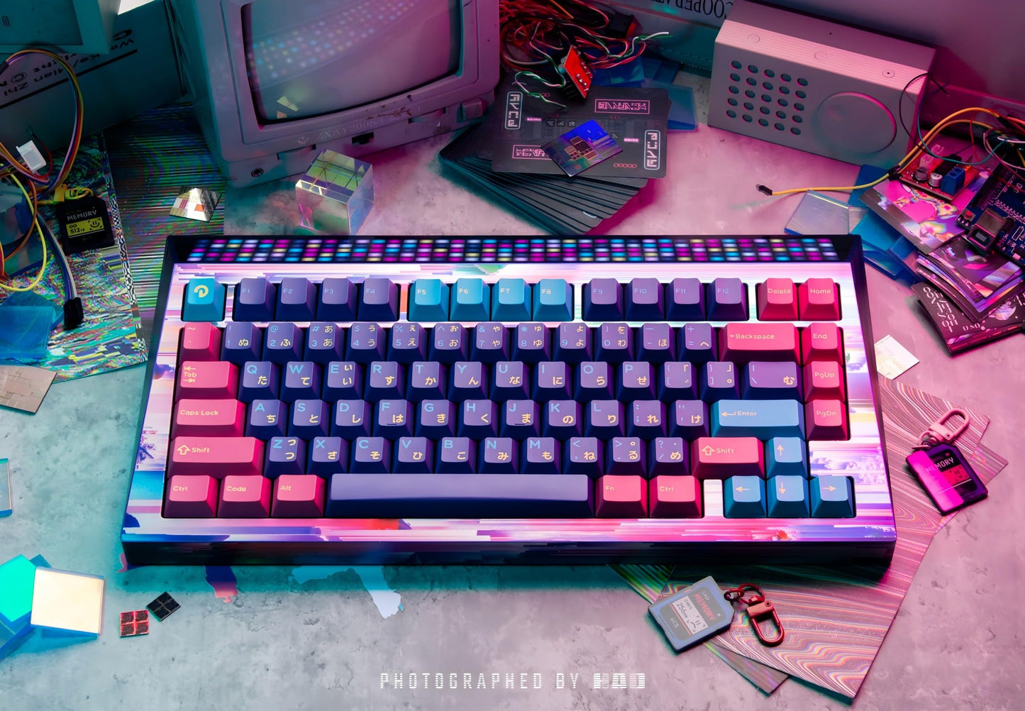 Angry miao CYBERBOARD Euphoria Wireless Custom Creamy Mechanical Keyboard, 81 Key Tri-Mode 2.4G Bluetooth Wireless Gaming PC Computer Keyboard, High-End RGB Gaming Accessories, Hotswappable Switch