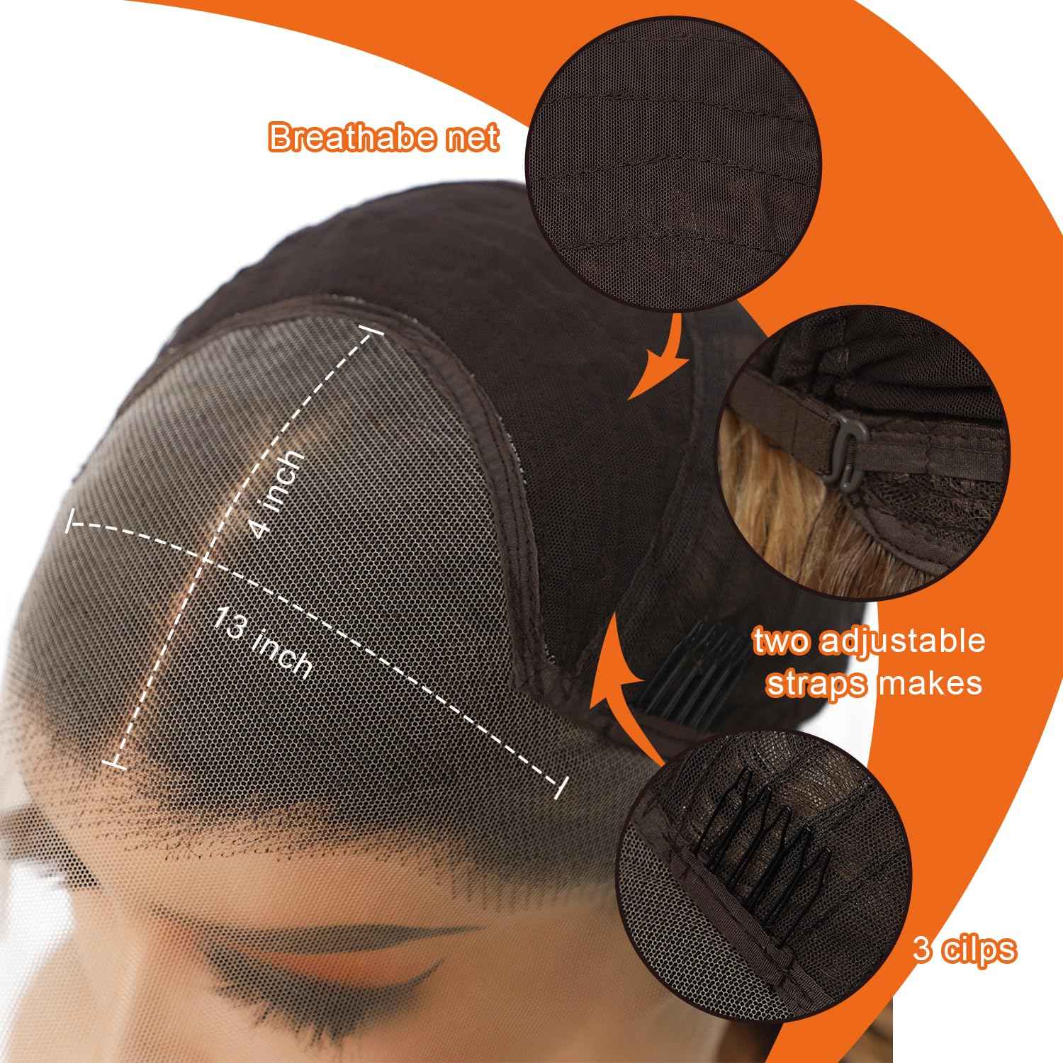 LLEI'Z Ombre Dark Brown Wavy Wig for Women, 13x4 Transparent Lace Front Long Dark Brown Wigs Middle Part Wavy Natural Looking Synthetic Heat Resistant Fiber for Daily Party Use 26 Inch