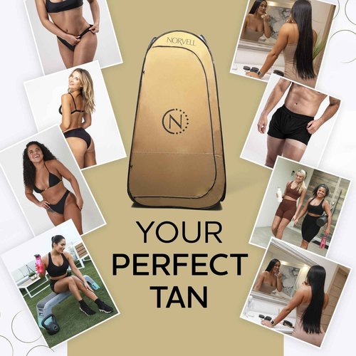 Norvell XL Portable Spray Tan Tent – Extra Large Pop Up Booth for Professional Sunless Tanning, Mobile Spray Changing Room with Carry Bag & Easy Clean Floor for Self Spray Tan Application